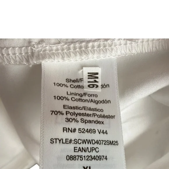 Scoop Smocked Puff Sleeve Mini Dress XL 16 / 18 White New NWOT - Picture 7 of 8